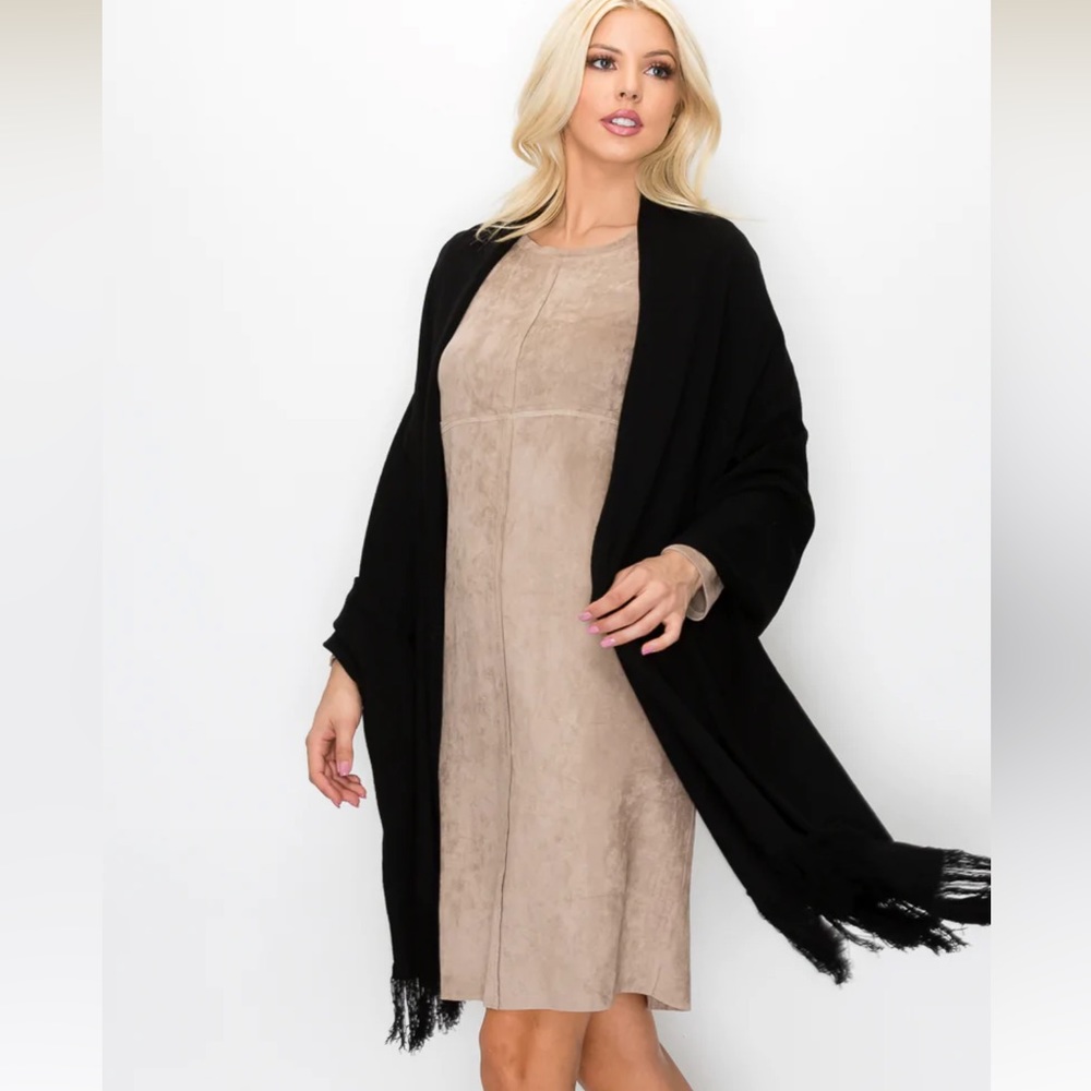 JOH shift faux suede Sz Medium Tan dress